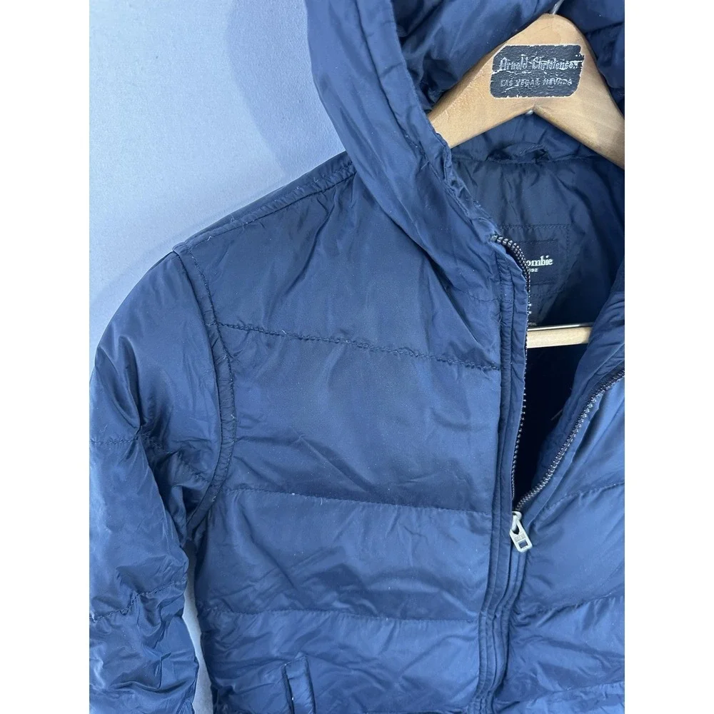 Abercrombie Kid's Hooded Down pufferJacket Warm Blue Large (see measurements)